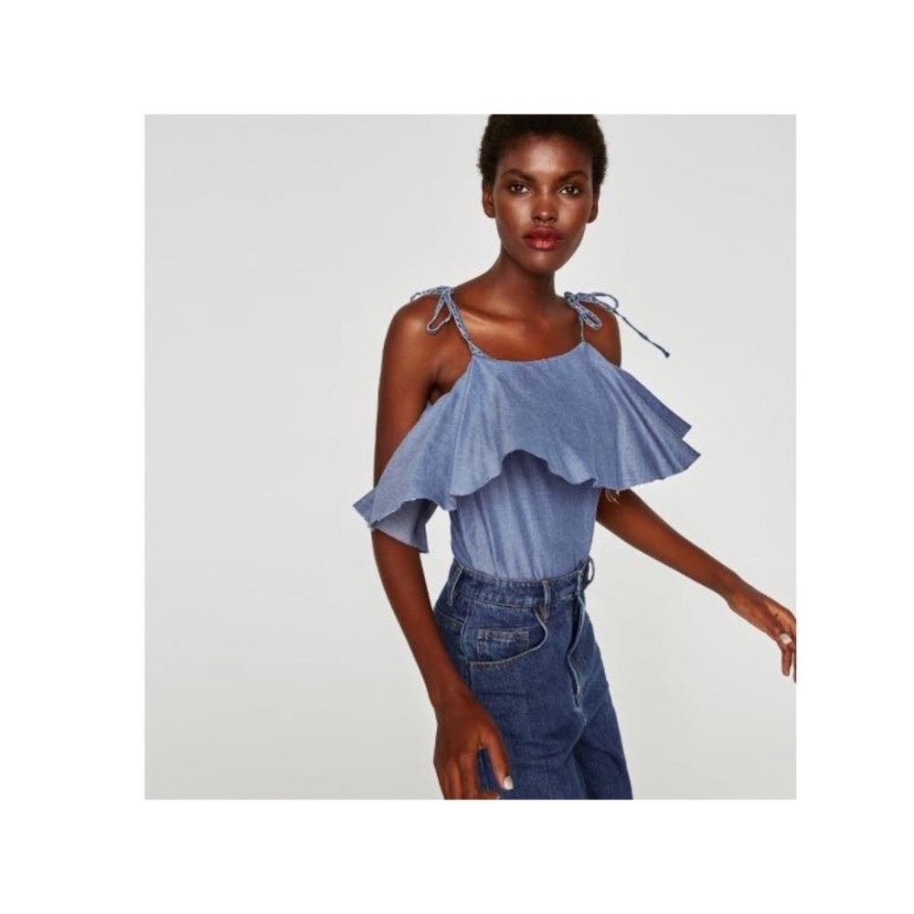 Zara Denim Bodysuit